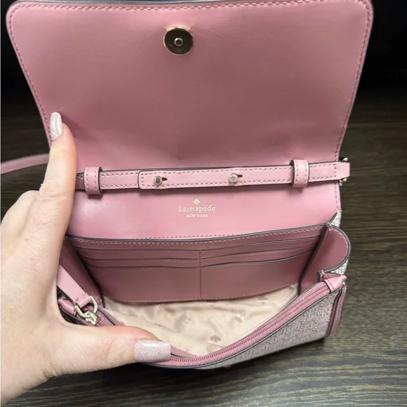 Kate Spade Pink and Cream Crossbody Bag with Wallet - Picture 14 of 16